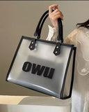 Bolso casual transparente con neceser estilo 2025 " Owu"